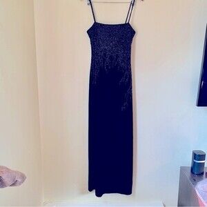 Blue Velvety Crystal Classic Chic Dress size 10